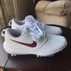 Nike Roshe G Tour Golf Cleats Shoes White Maroon